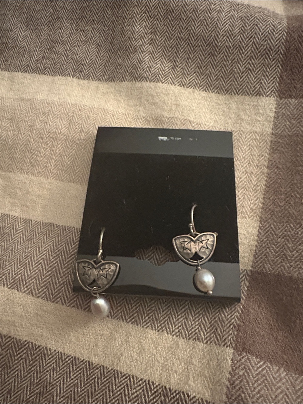 Sterling Silver sillpada Heart Drop Earrings with Pearl Accent